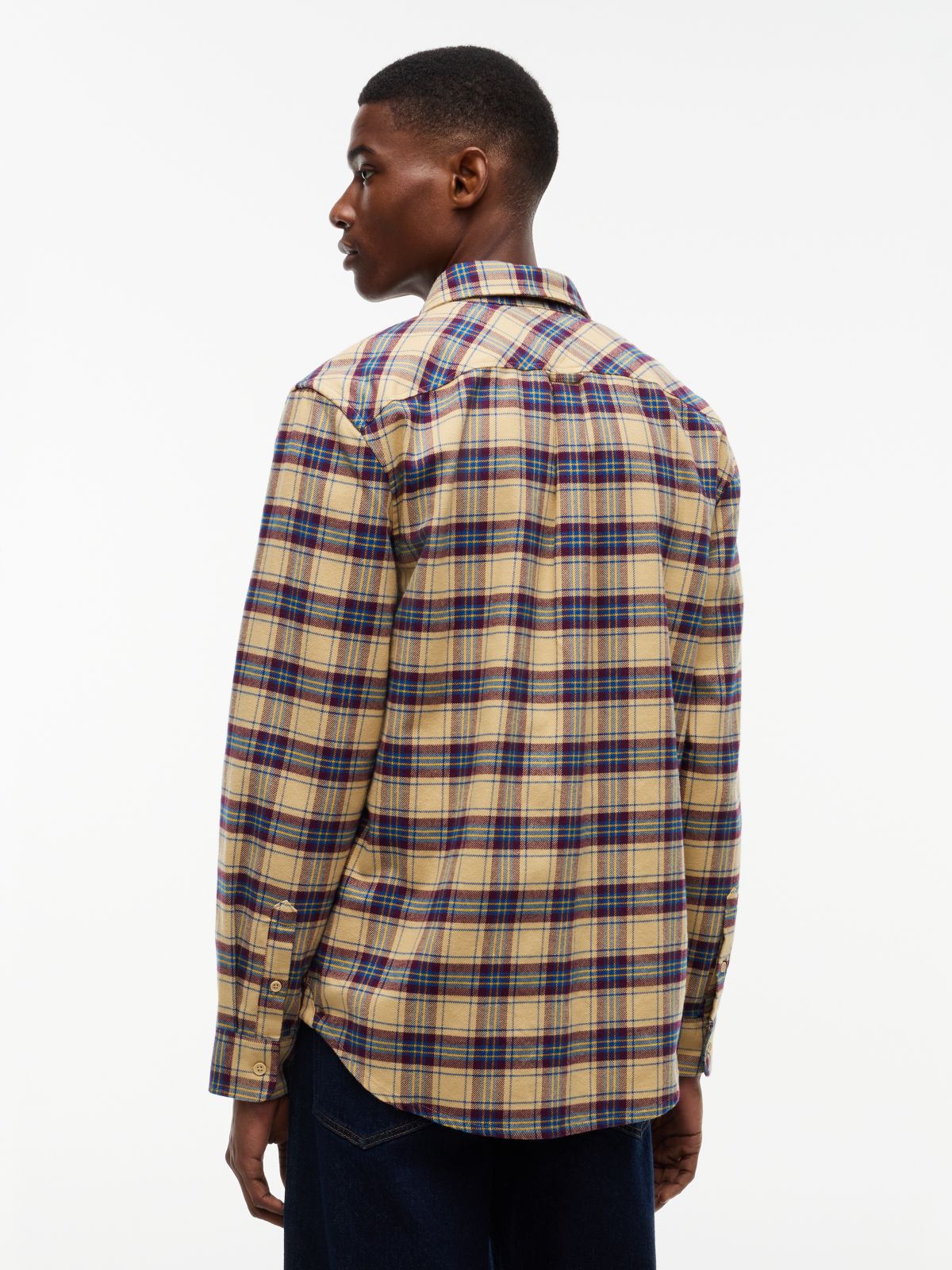 Tommy Jeans Brushed Check Flannel Shirt — Sandy Beige