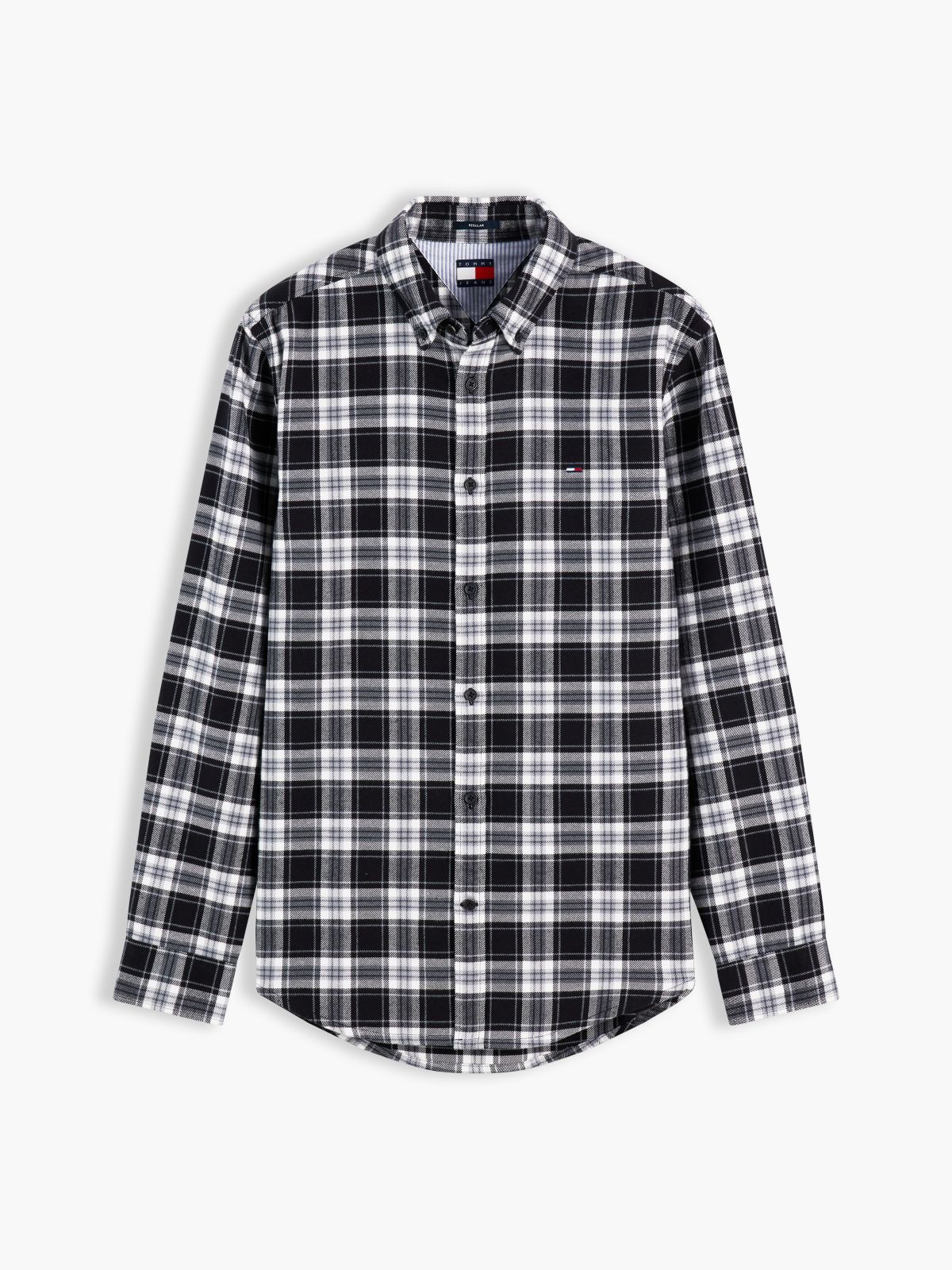 Tommy Jeans Brushed Check Flannel Shirt — Black