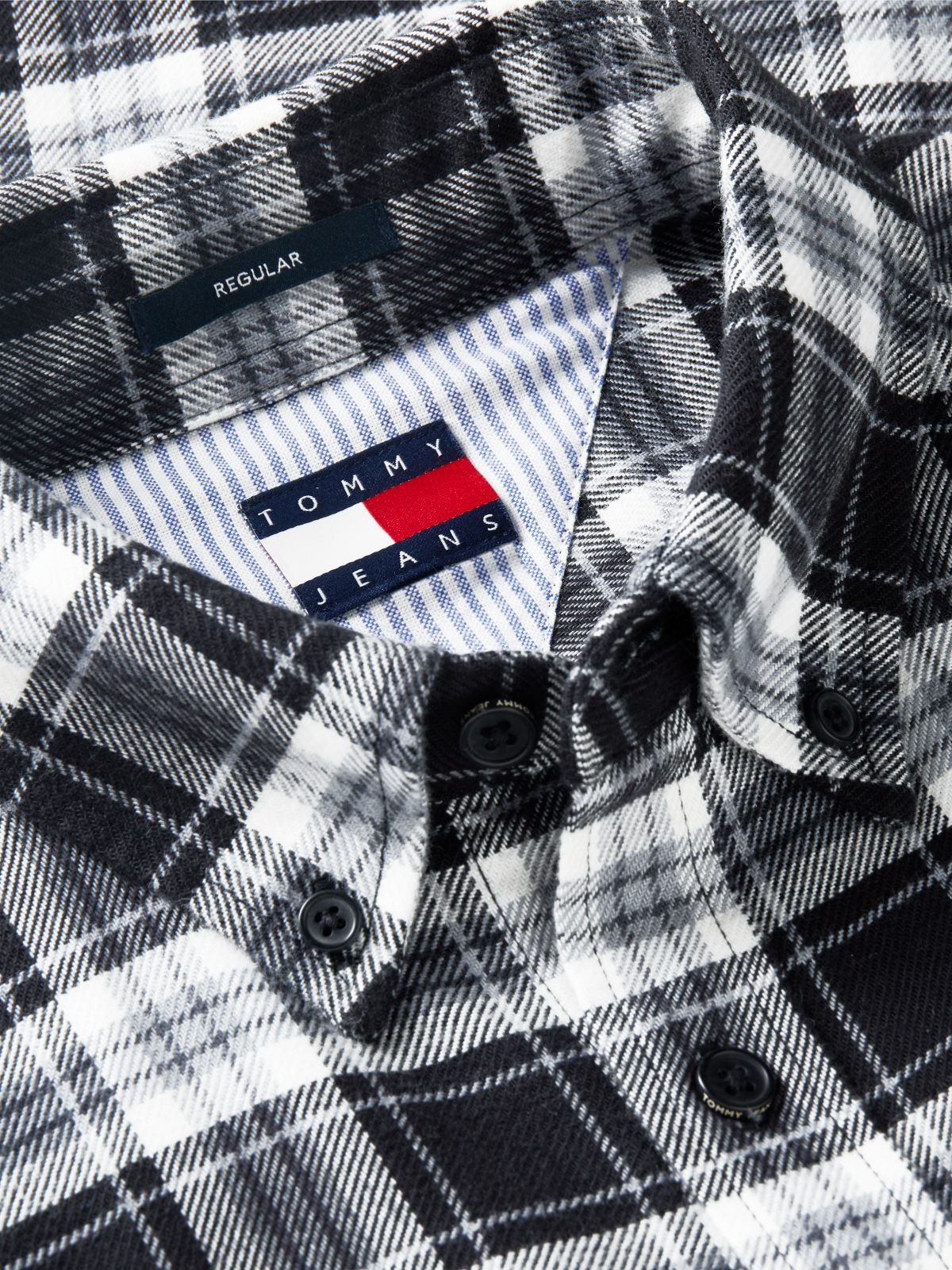Tommy Jeans Brushed Check Flannel Shirt — Black