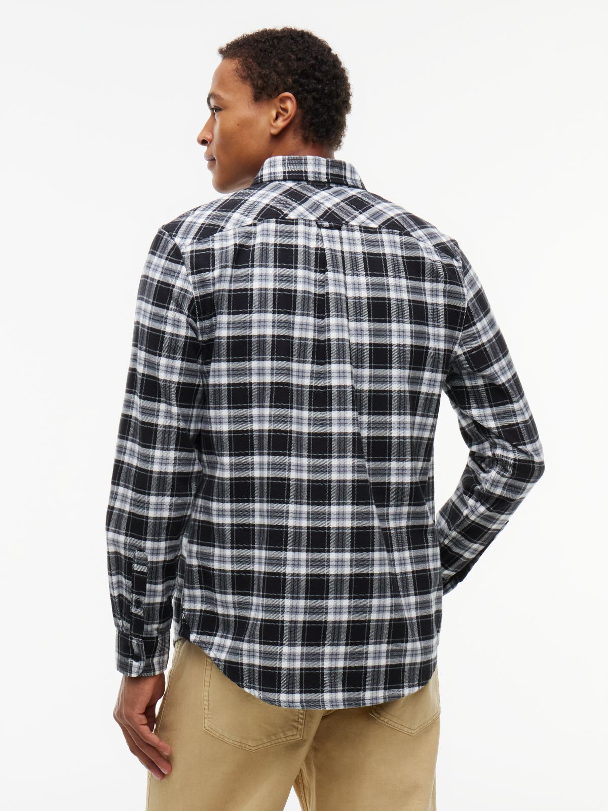 Tommy Jeans Brushed Check Flannel Shirt — Black