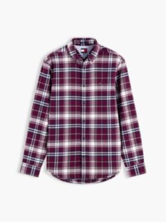 Tommy Jeans Brushed Check Flannel Shirt — Calypso Berry 5