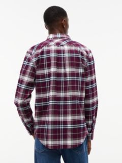 Tommy Jeans Brushed Check Flannel Shirt — Calypso Berry 4