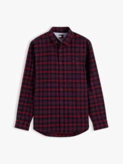 Tommy Jeans Brushed Check Flannel Shirt — Fierce Red 5