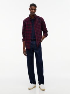 Tommy Jeans Brushed Check Flannel Shirt — Fierce Red 2