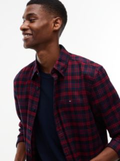 Tommy Jeans Brushed Check Flannel Shirt — Fierce Red 3