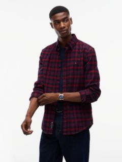 Tommy Jeans Brushed Check Flannel Shirt — Fierce Red 1