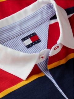Tommy Jeans Relaxed Striped Rugby Polo — Scarlet Flare Stripe 6