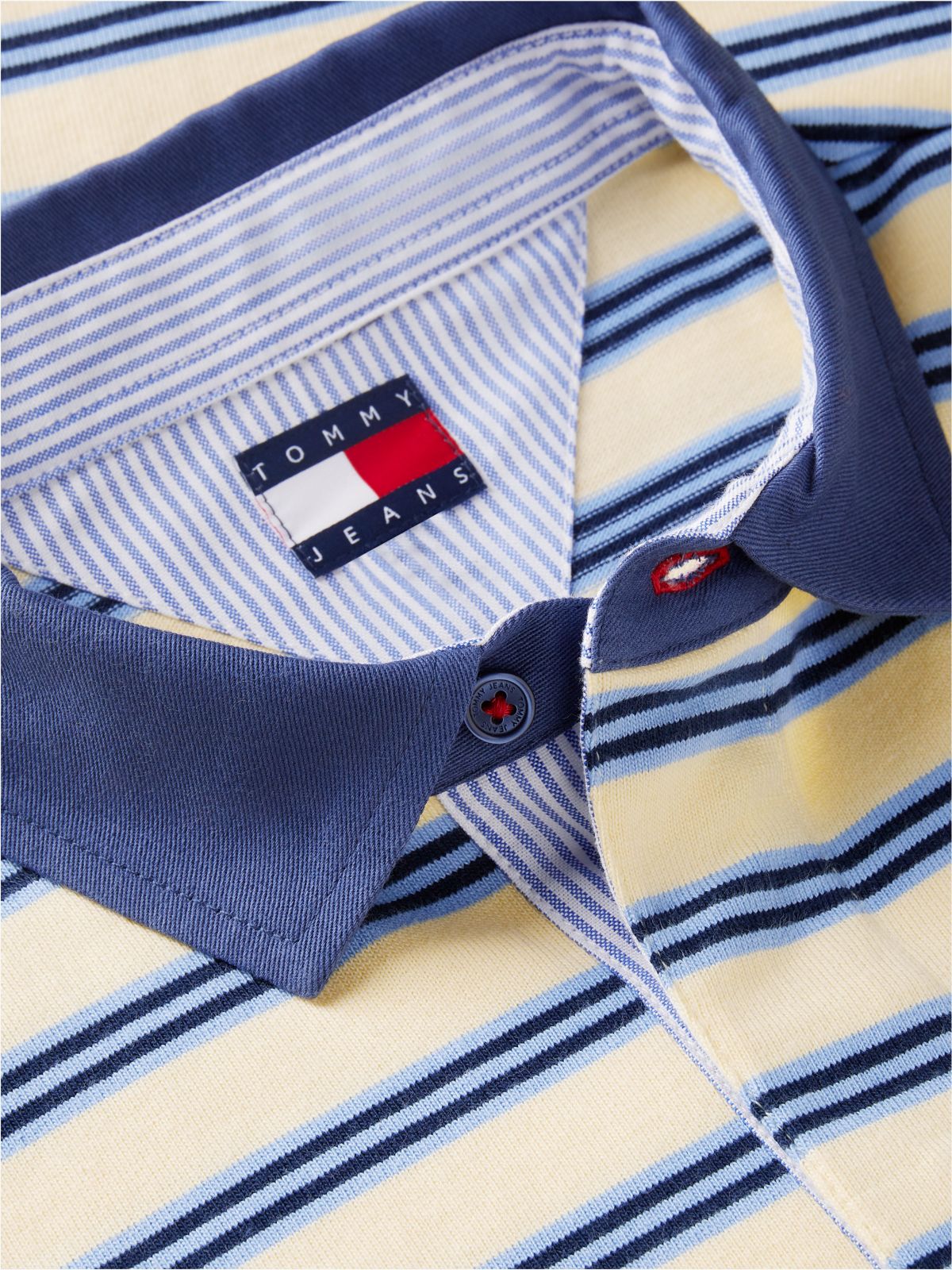 Tommy Jeans Relaxed Striped Rugby Polo — Day Lily Stripe