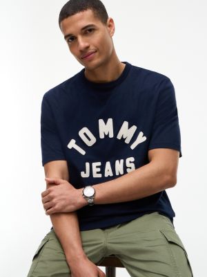Мужская футболка Tommy Jeans Distressed Logo, цвет: Тёмный синий — фото 3