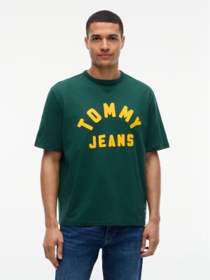 Tommy Jeans Distressed Logo T-Shirt, Velvet Green