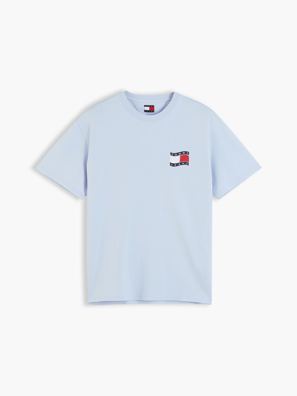 Tommy Jeans Wavy Flag Logo T-Shirt — Sky Blue