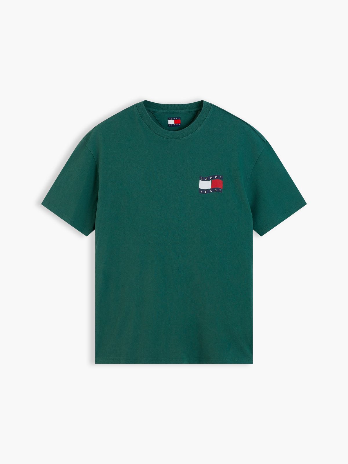 Tommy Jeans Wavy Flag Logo T-Shirt — Velvet Green