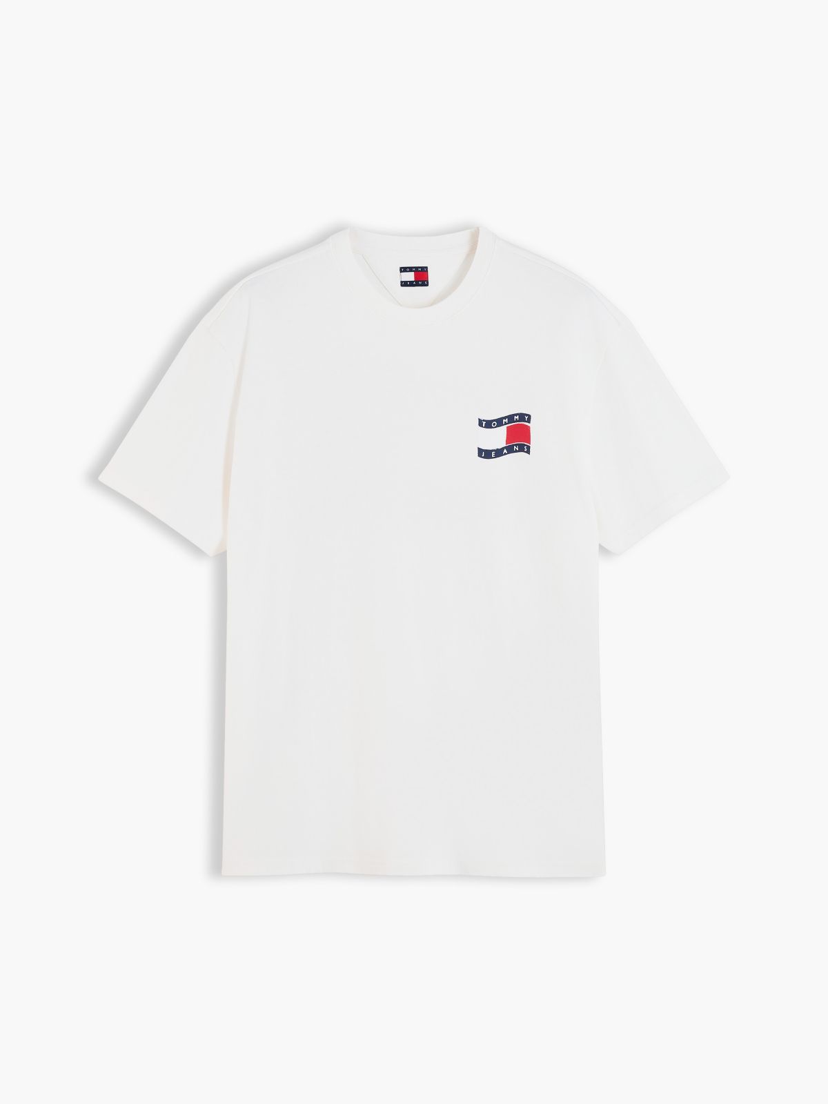 Tommy Jeans Wavy Flag Logo T-Shirt — Off White