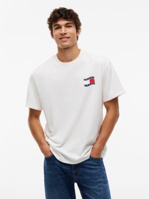 Tommy Jeans Wavy Flag Logo T-Shirt, Off White