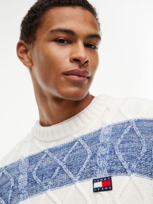 Мужские джинсы Tommy Hilfiger Tommy Jeans Heathered Cable Knit Sweater — фото 3