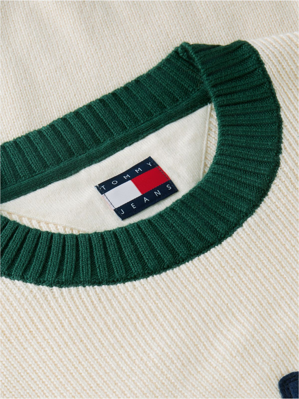 Tommy Jeans Varsity Tommy Logo Sweater — Cream