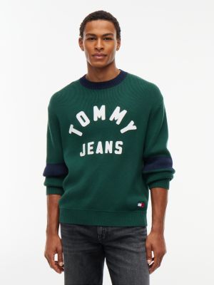 Tommy Jeans Varsity Tommy Logo Sweater, Velvet Green