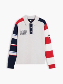 Tommy Jeans Colorblock Sweater Polo — Ice Grey 5