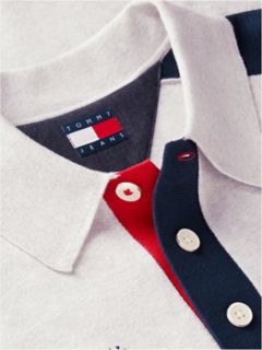 Tommy Jeans Colorblock Sweater Polo — Ice Grey 6