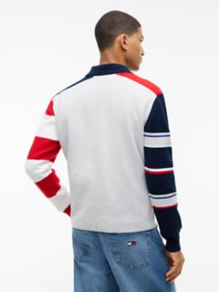 Tommy Jeans Colorblock Sweater Polo — Ice Grey 4