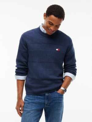 Tommy Jeans Tonal Stripe Sweater, Navy Heather
