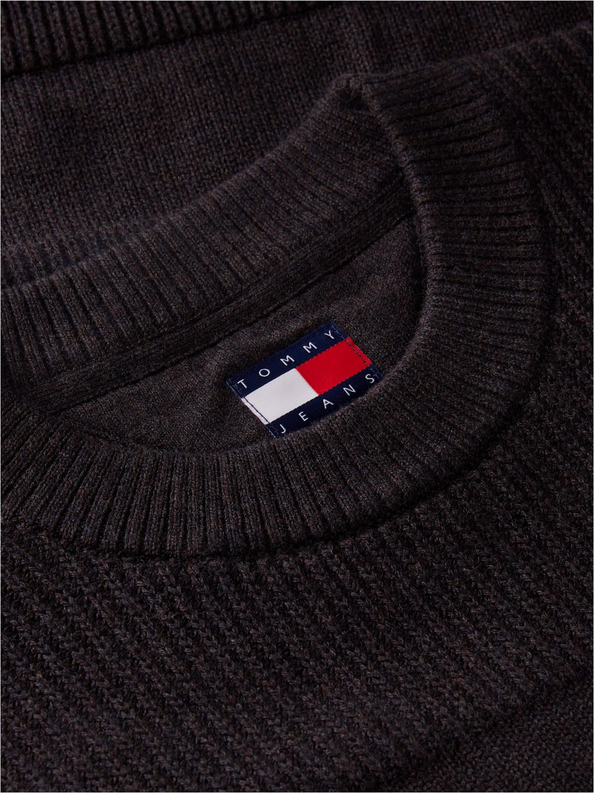 Tommy Jeans Tonal Stripe Sweater — Black Heather