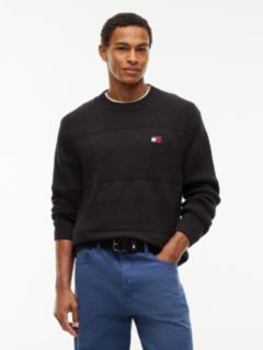 Tommy Jeans Tonal Stripe Sweater — Black Heather 1
