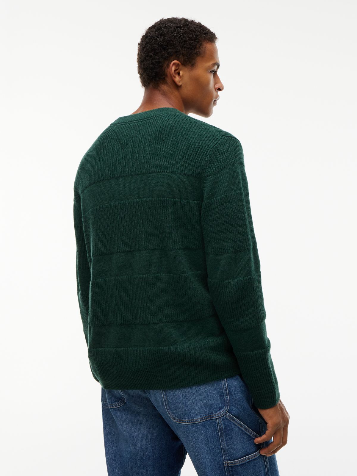 Tommy Jeans Tonal Stripe Sweater — Velvet Green