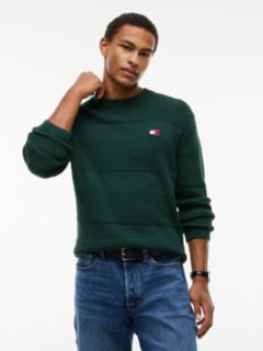 Tommy Jeans Tonal Stripe Sweater — Velvet Green 1