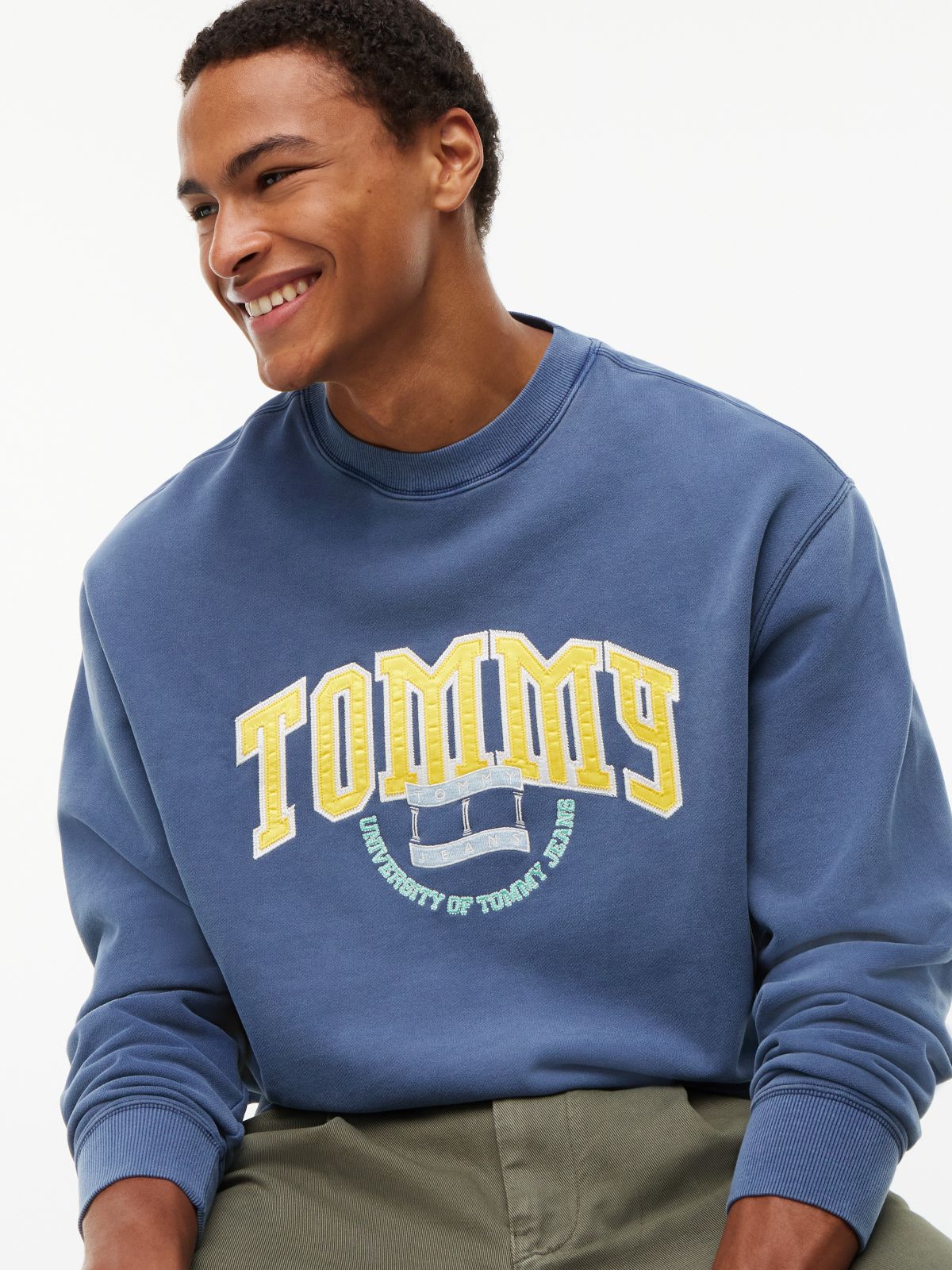 Tommy Jeans Garment-Dyed Sweatshirt — Dark Blue