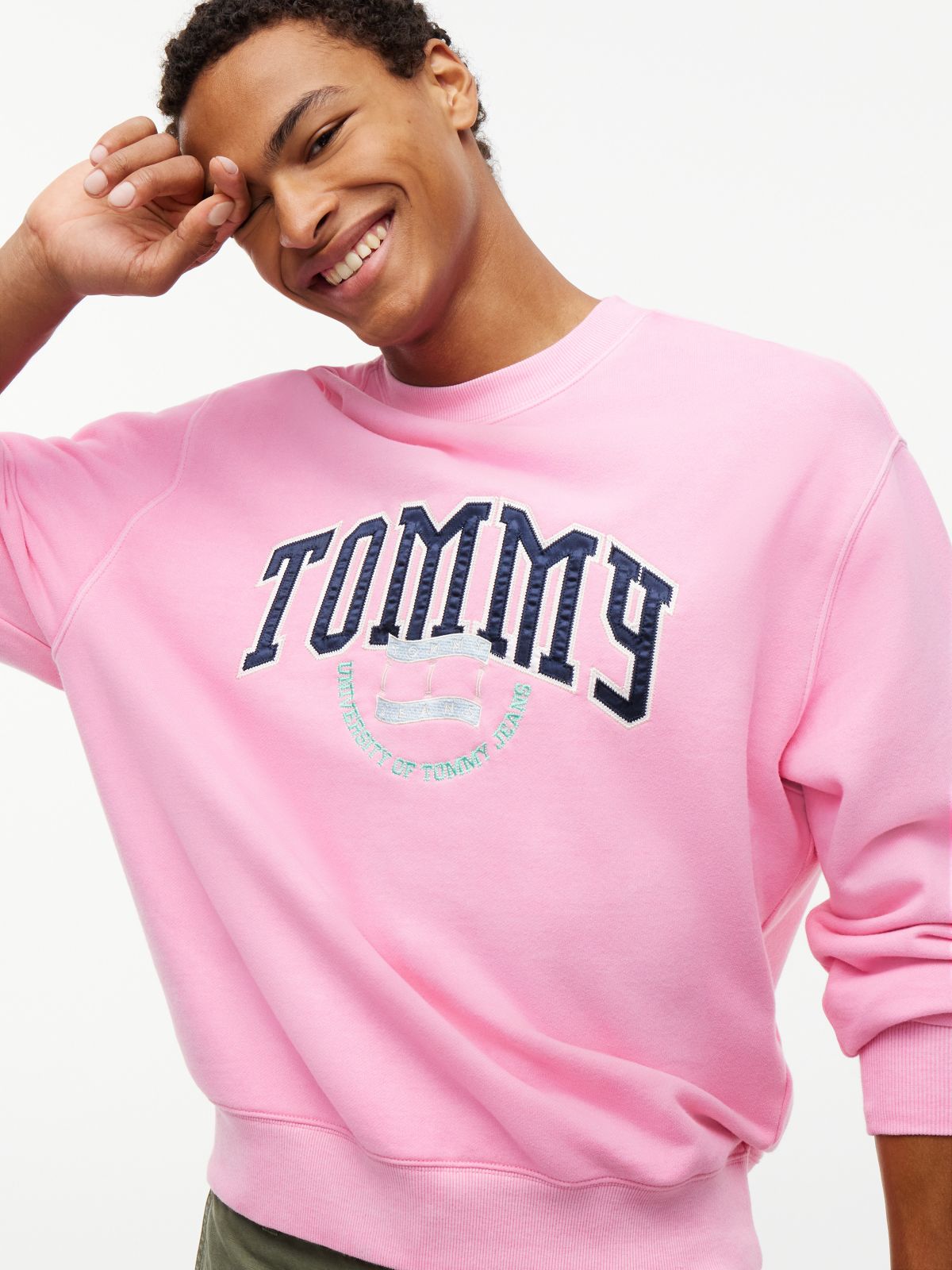 Tommy Jeans Garment-Dyed Sweatshirt — Rose Tea