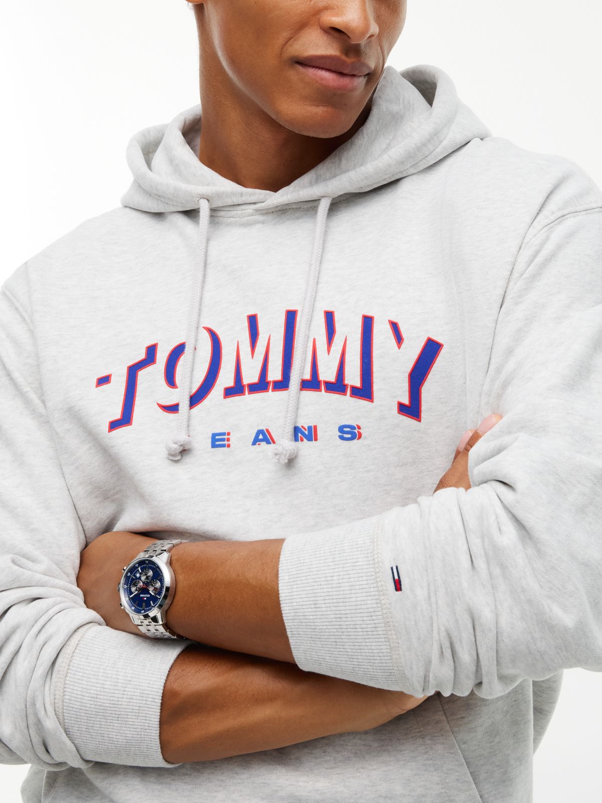 Tommy Jeans Shadow Logo Hoodie — Ice Grey Heather
