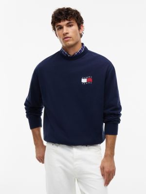 Tommy Jeans Wavy Flag Logo Sweatshirt, Dark Blue