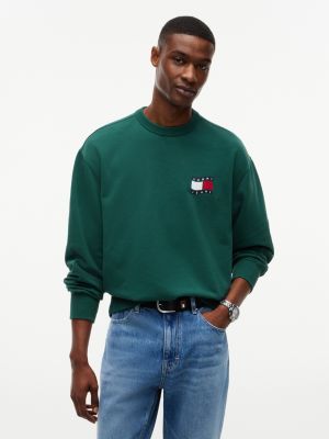 Tommy Jeans Wavy Flag Logo Sweatshirt, Velvet Green