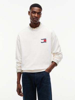 Tommy Jeans Wavy Flag Logo Sweatshirt, Off White