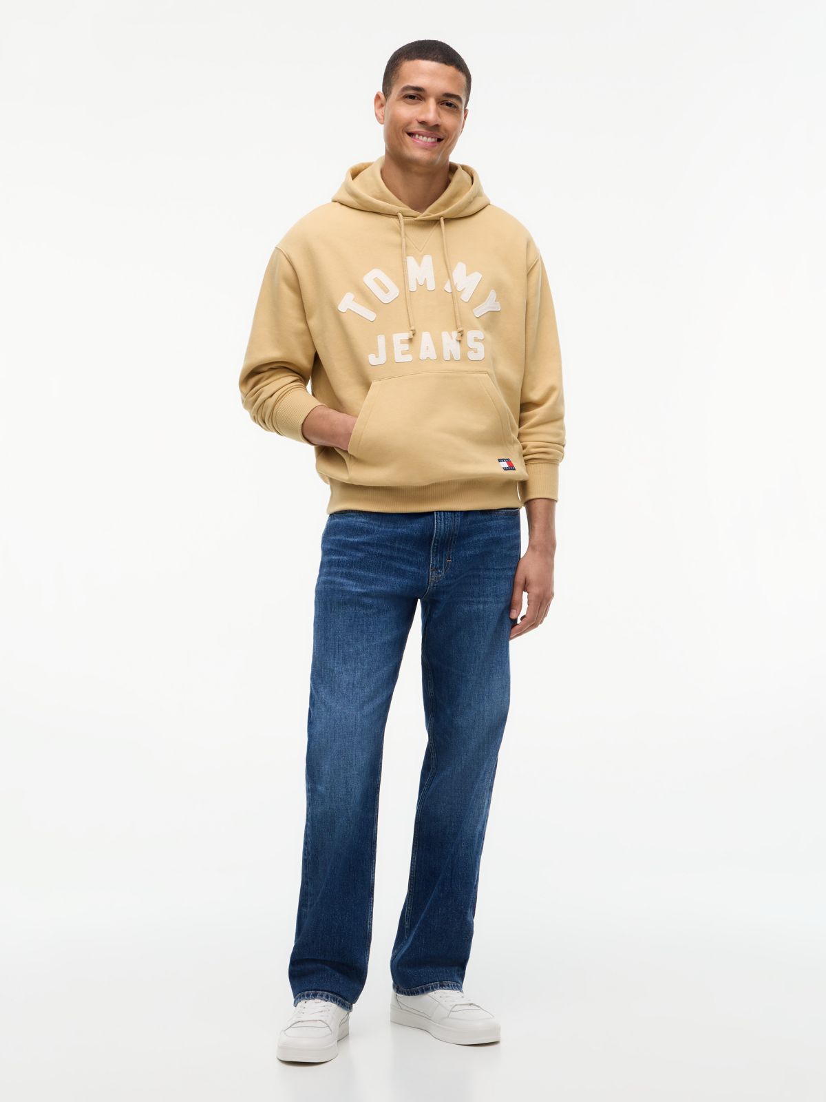 Tommy Jeans Tommy Arch Logo Hoodie — Sandy Beige