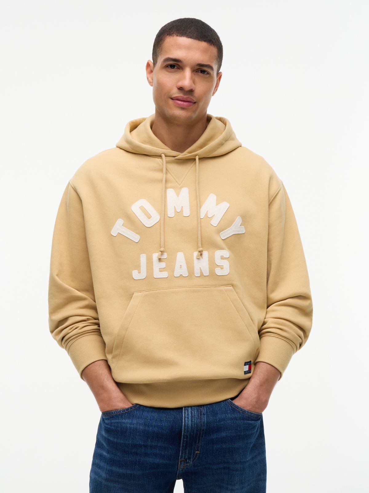 Tommy Jeans Tommy Arch Logo Hoodie — Sandy Beige
