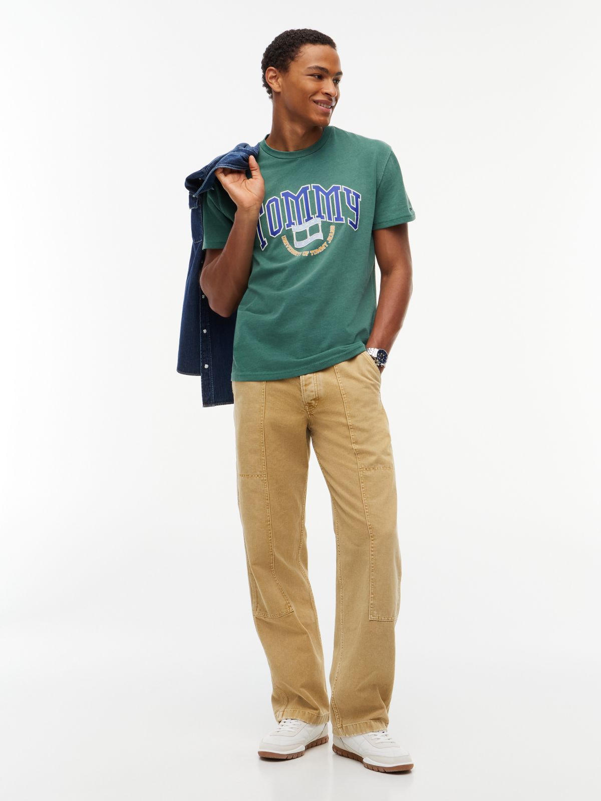 Tommy Jeans Varsity Logo T-Shirt — Velvet Green