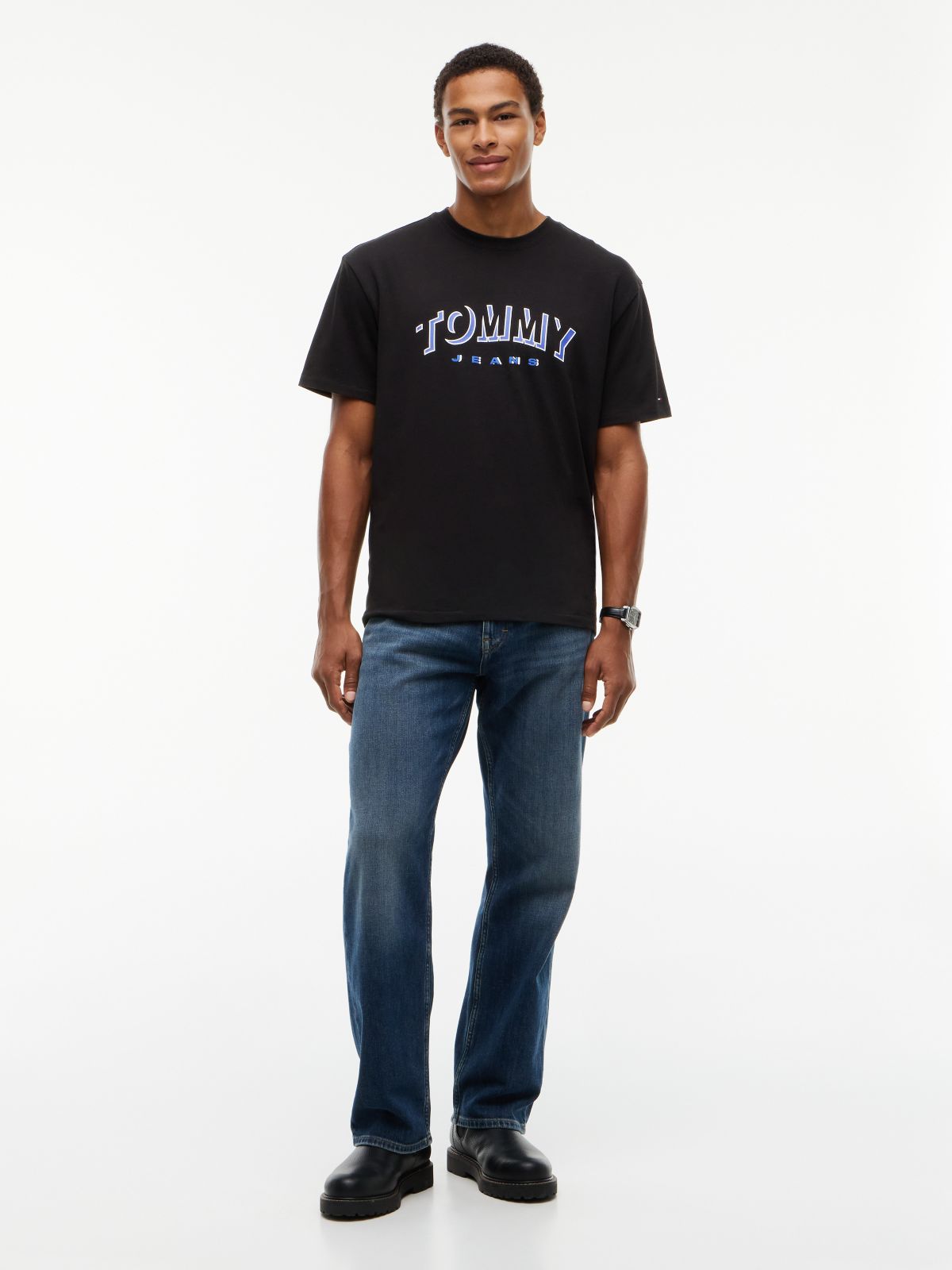 Tommy Jeans Shadow Logo T-Shirt — Black