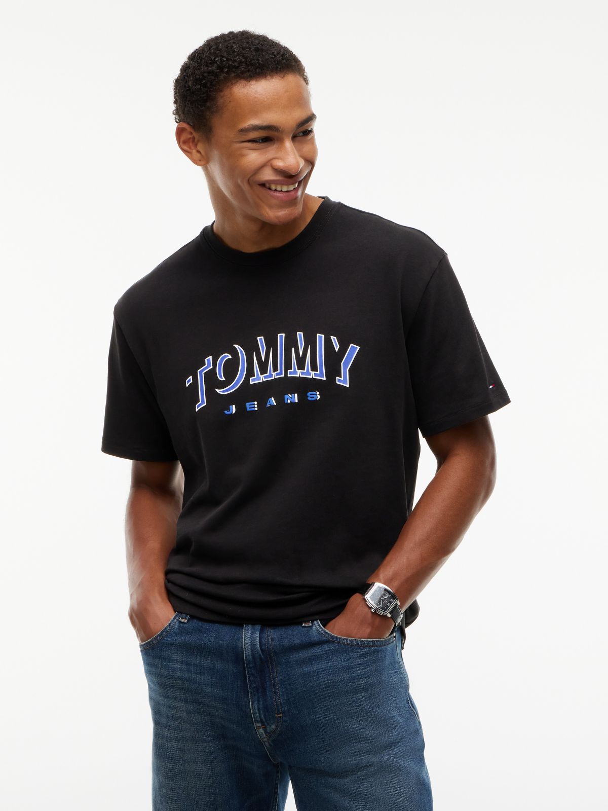 Tommy Jeans Shadow Logo T-Shirt — Black