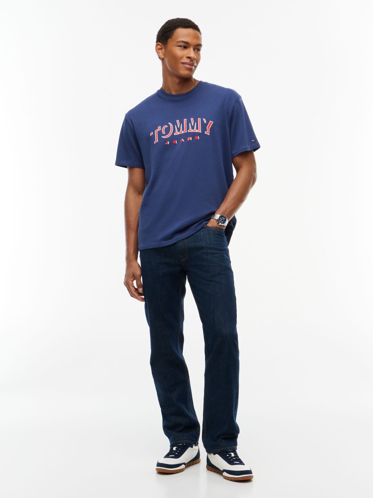 Tommy Jeans Shadow Logo T-Shirt — Basic Navy