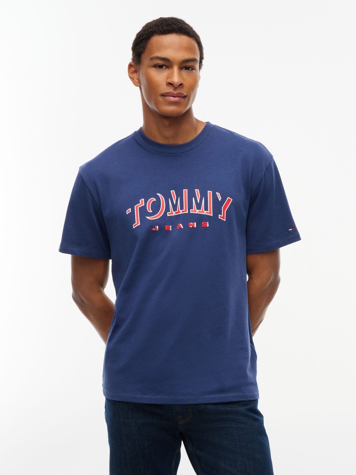 Tommy Jeans Shadow Logo T-Shirt — Basic Navy