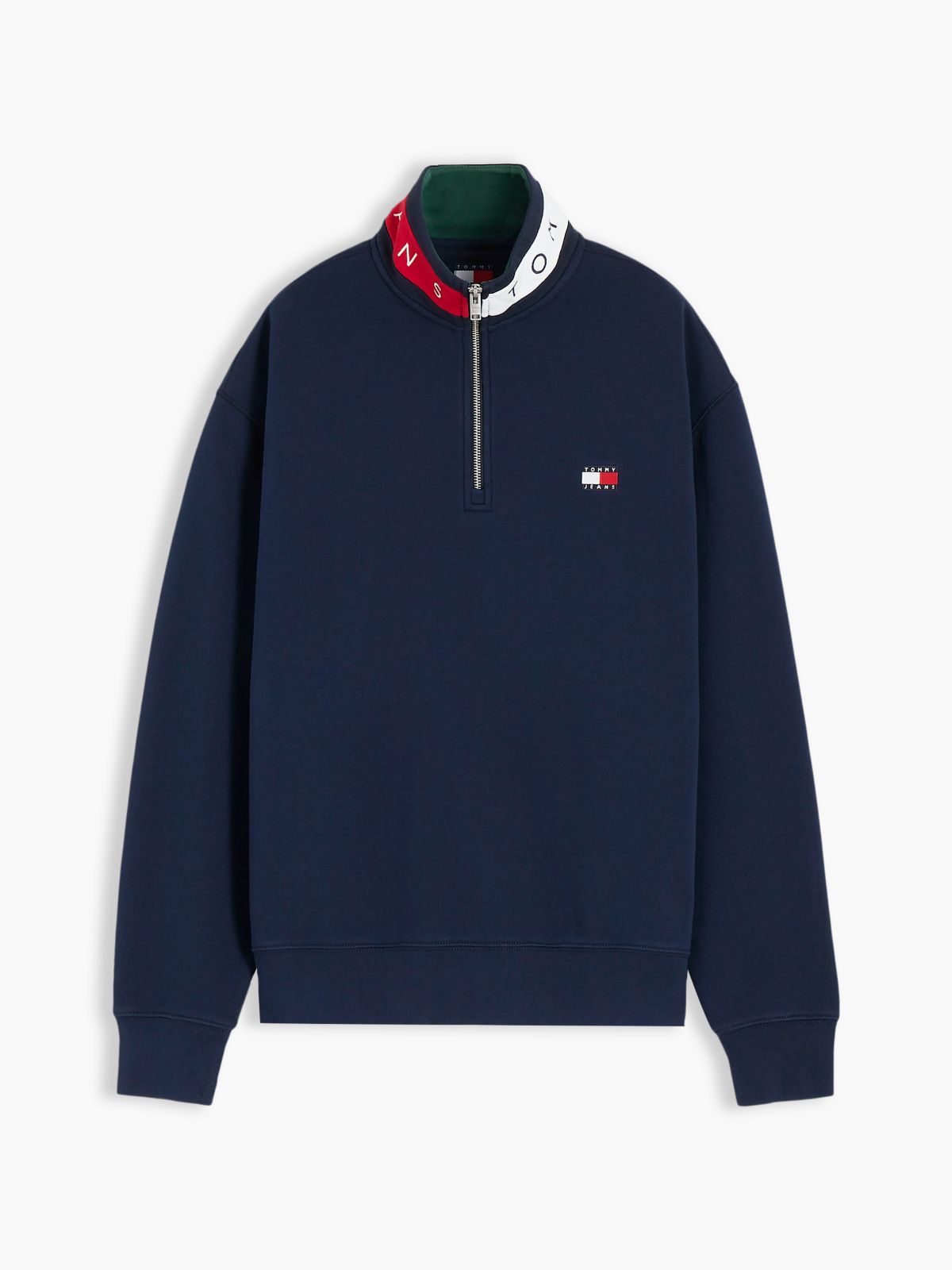 Tommy Jeans Flag Quarter-Zip Sweatshirt — Dark Blue