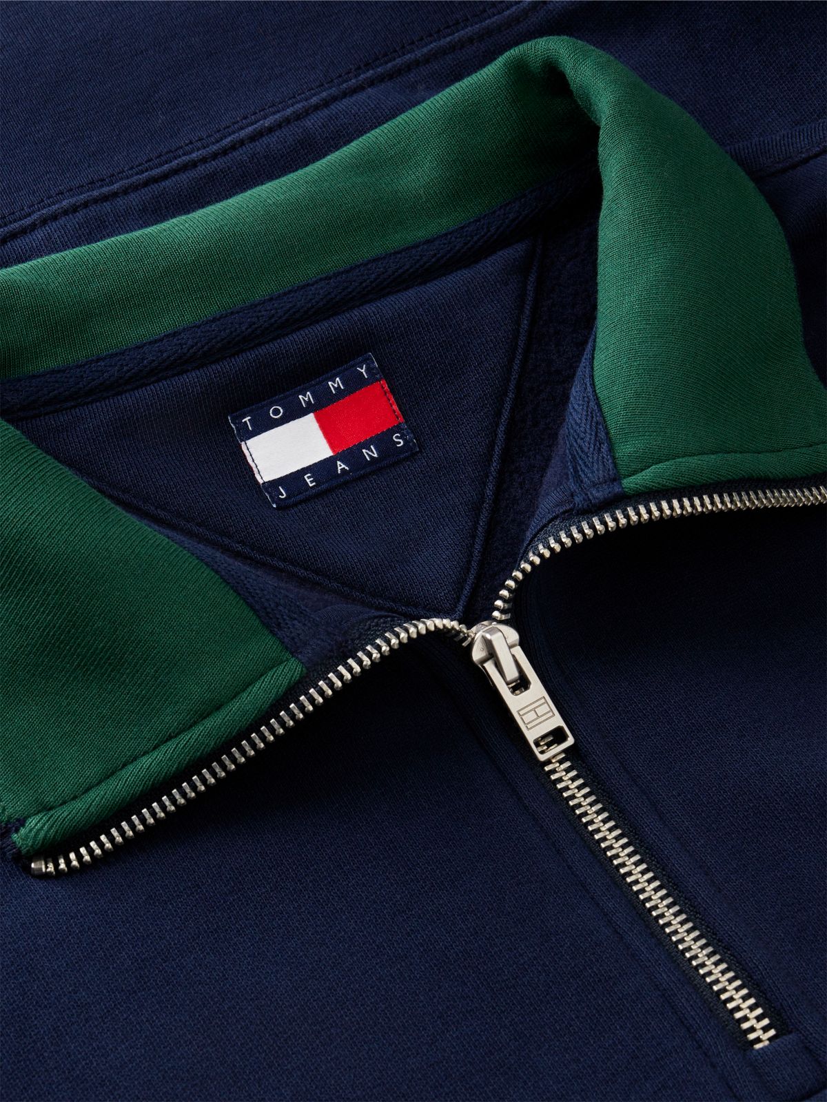Tommy Jeans Flag Quarter-Zip Sweatshirt — Dark Blue