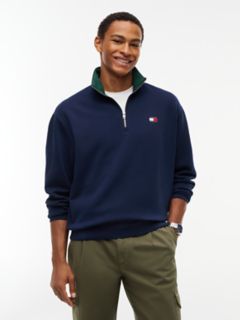 Tommy Jeans Flag Quarter-Zip Sweatshirt — Dark Blue 1