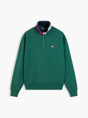 Мужские джинсы Tommy Hilfiger Tommy Jeans Flag Quarter-Zip Sweatshirt — фото 5
