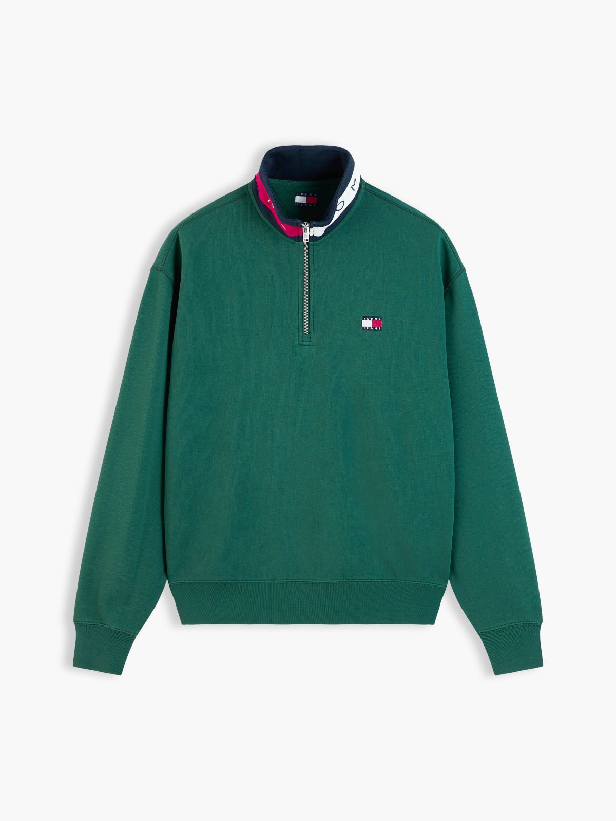 Tommy Jeans Flag Quarter-Zip Sweatshirt — Velvet Green
