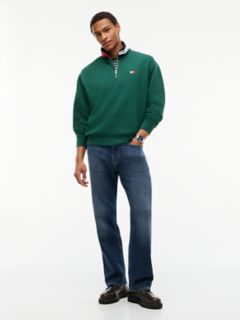 Tommy Jeans Flag Quarter-Zip Sweatshirt — Velvet Green 2