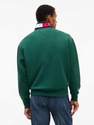 Мужские джинсы Tommy Hilfiger Tommy Jeans Flag Quarter-Zip Sweatshirt — фото 4