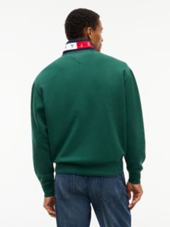 Tommy Jeans Flag Quarter-Zip Sweatshirt — Velvet Green 4